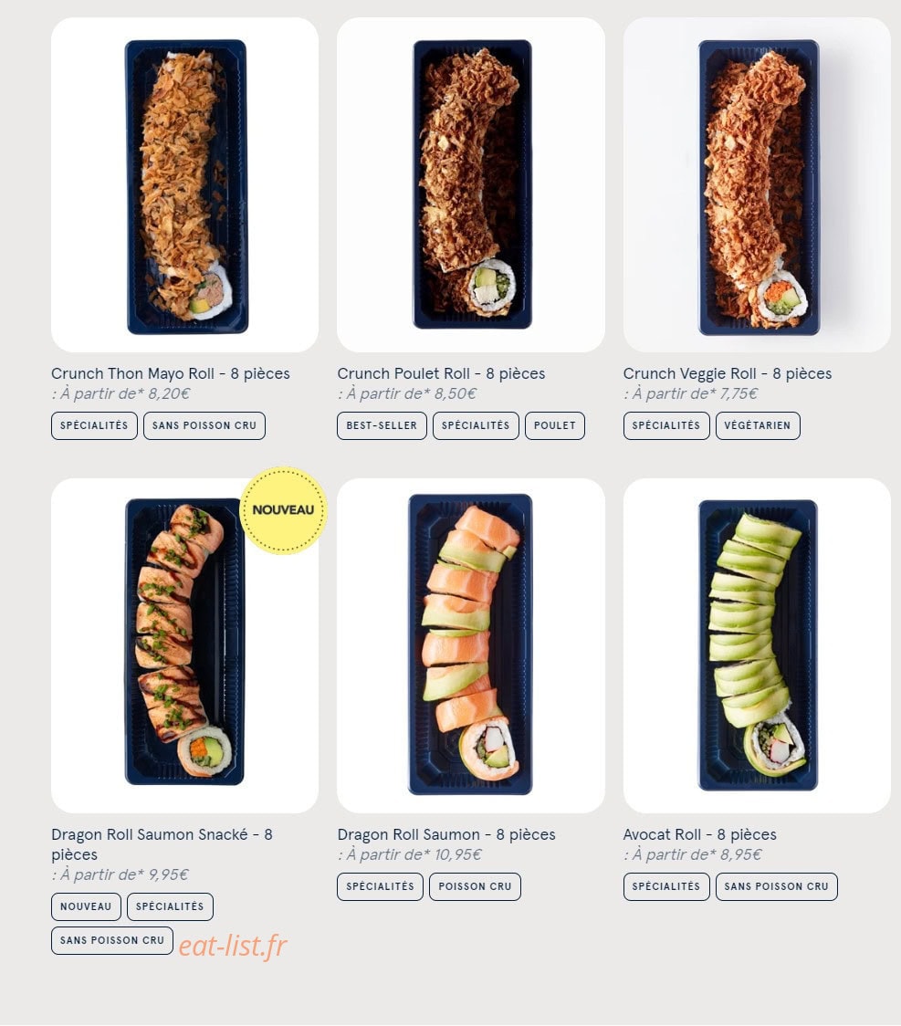 Carte et menu de Sushi Daily à Asnieres sur Seine — Les makis et rolls page 3