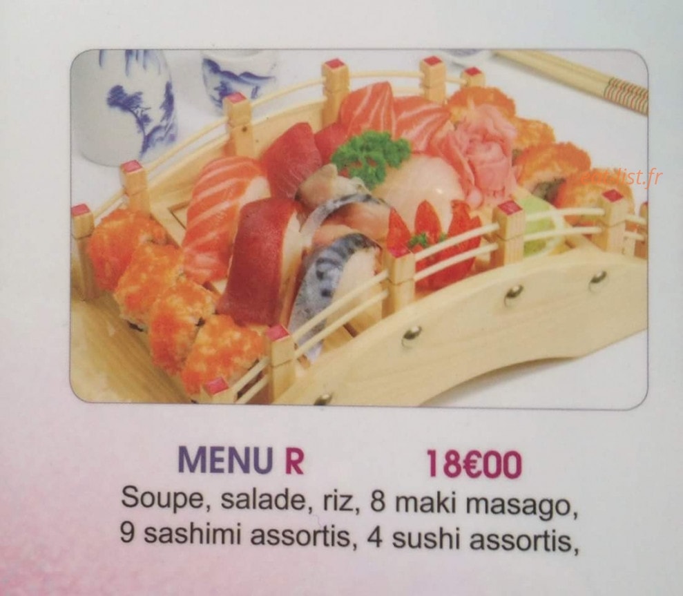 Carte et menu de Tokyo Sakura à Asnieres sur Seine — Menu R 18€