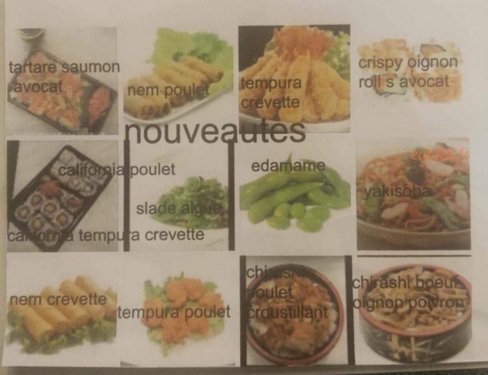Carte et menu de Tokyo Sakura à Asnieres sur Seine — Nouveautés