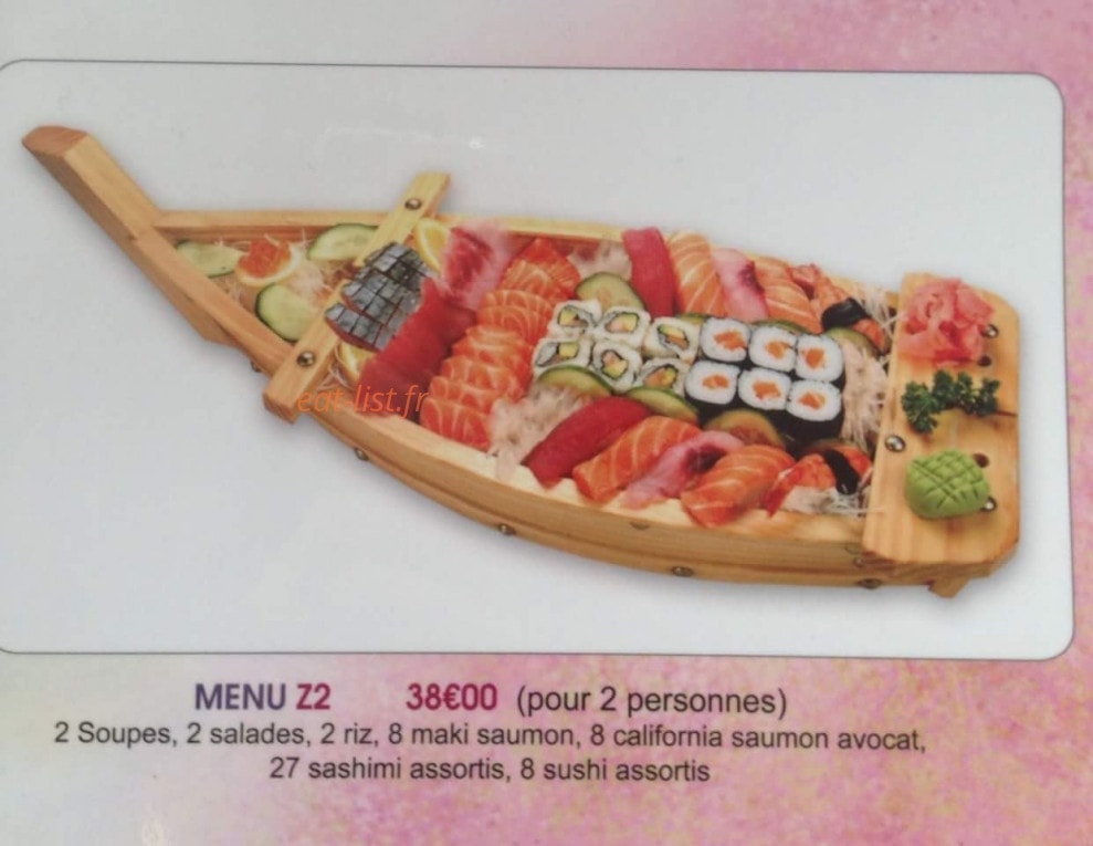 Carte et menu de Tokyo Sakura à Asnieres sur Seine — Menu 38€