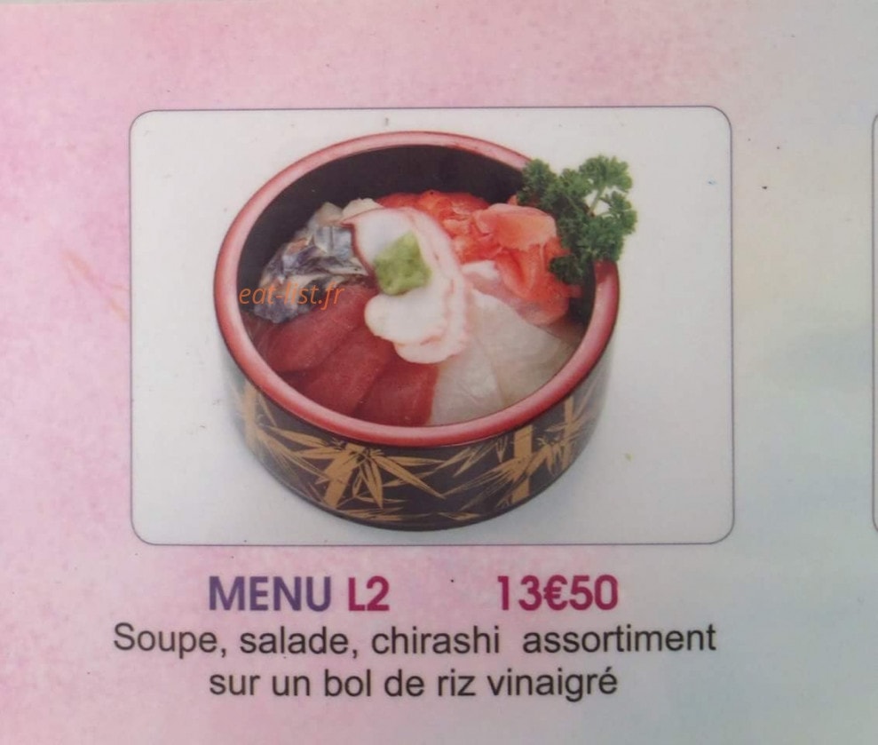 Carte et menu de Tokyo Sakura à Asnieres sur Seine — Menu 13,5€