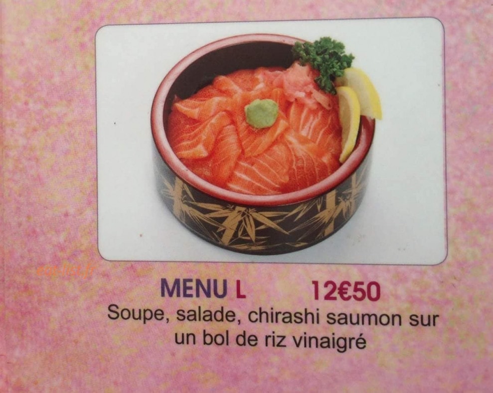 Carte et menu de Tokyo Sakura à Asnieres sur Seine — Menu L 12,5€