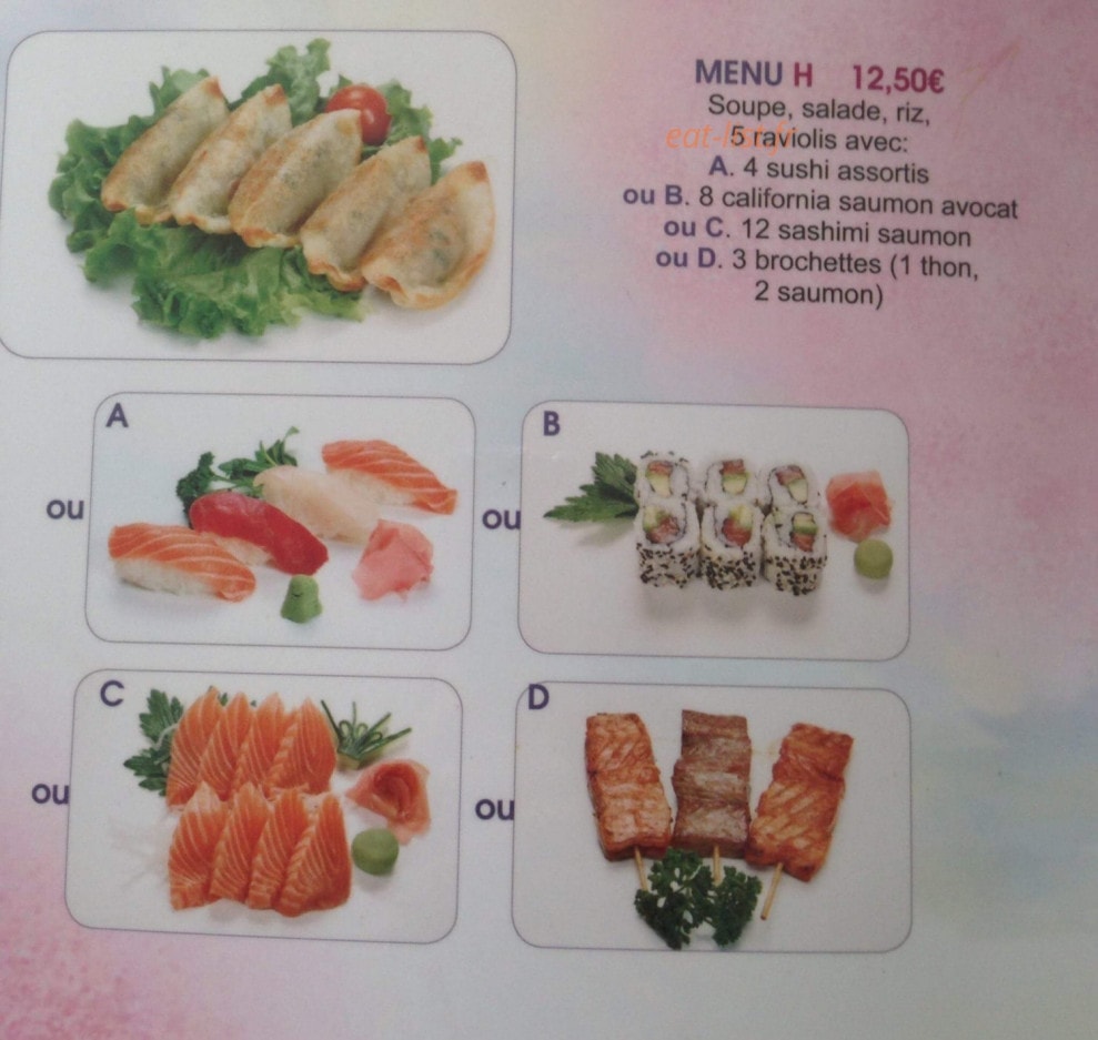 Carte et menu de Tokyo Sakura à Asnieres sur Seine — Menu H 12,5€