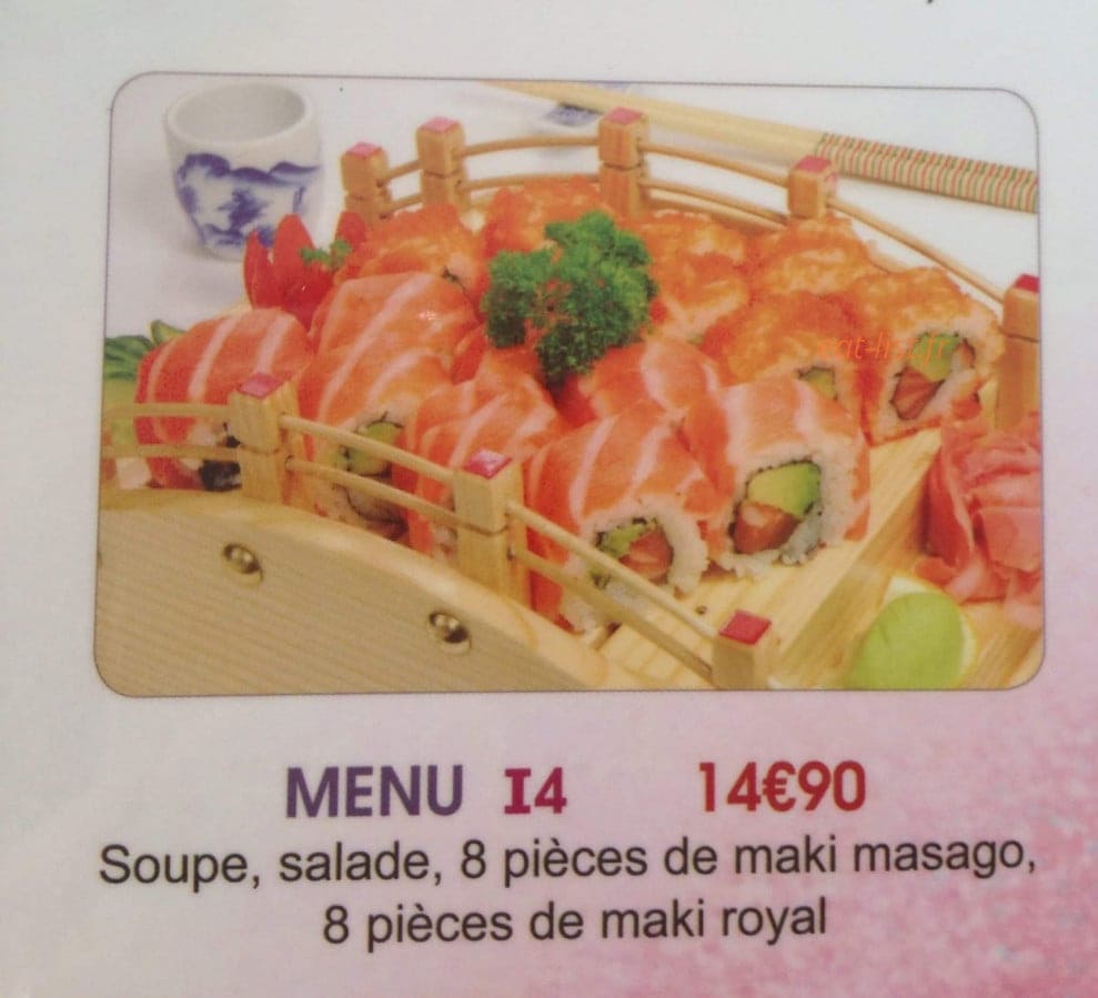 Carte et menu de Tokyo Sakura à Asnieres sur Seine — Menu 14.9€