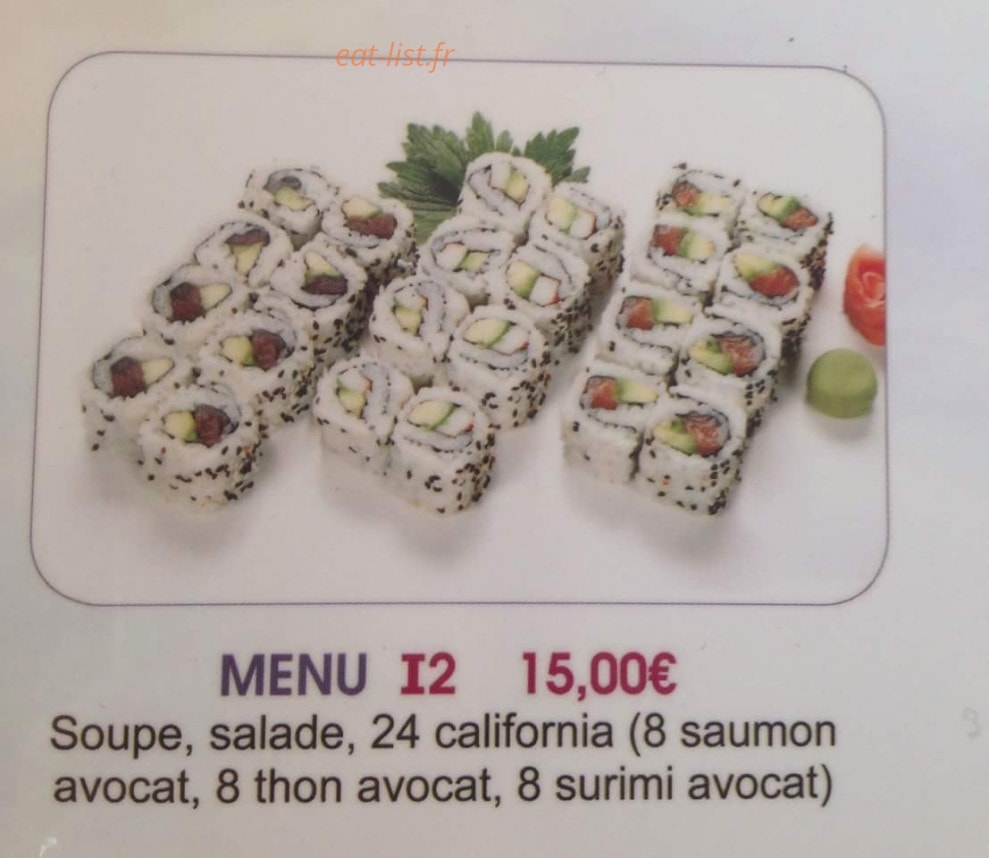 Carte et menu de Tokyo Sakura à Asnieres sur Seine — Menu 15€
