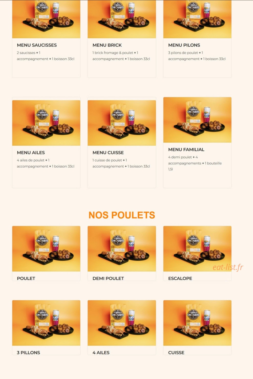 100% Crousti Original — carte page 1