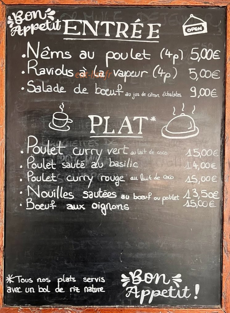 À la Passerelle — carte page 1