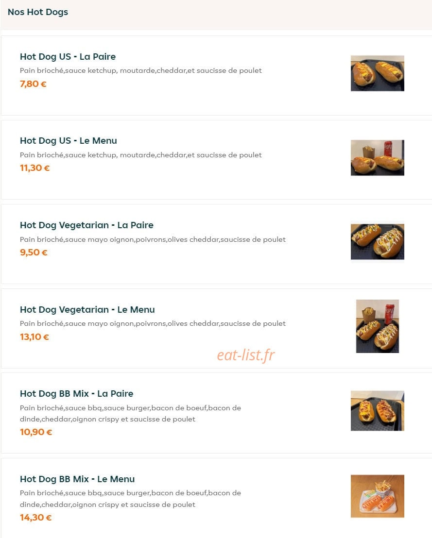 BB burger — carte page 5
