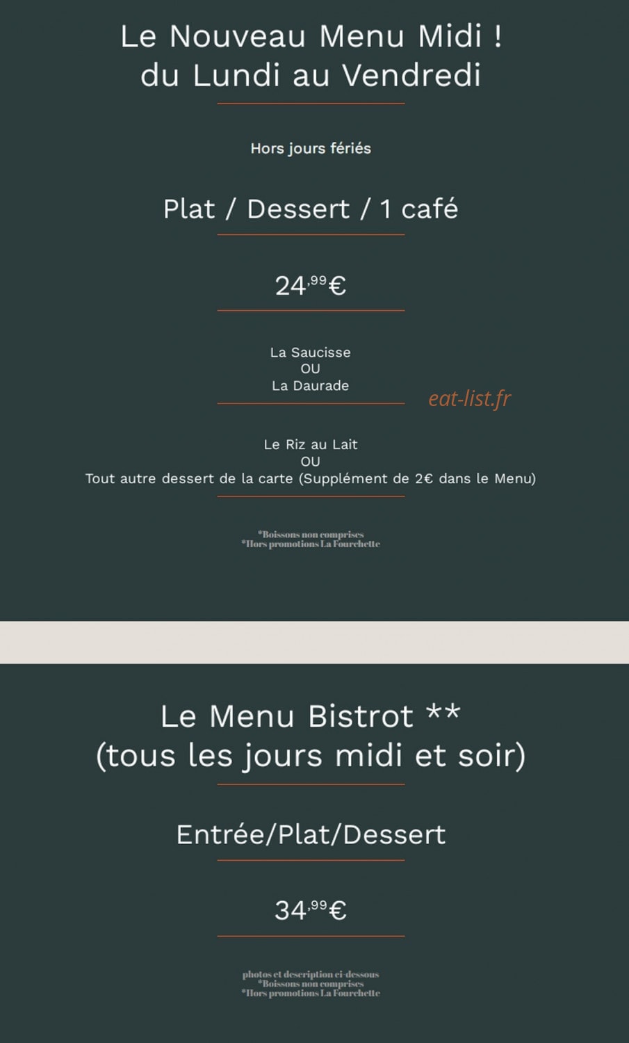 Bistrot Pas Parisien — carte page 5