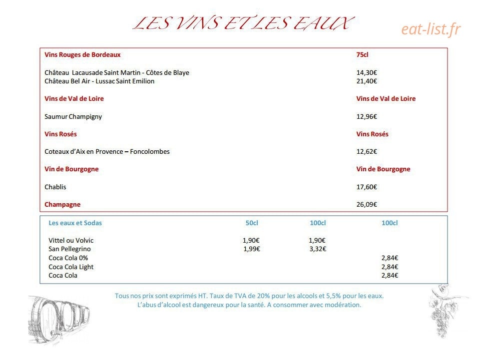 Bleu à Table — carte page 5