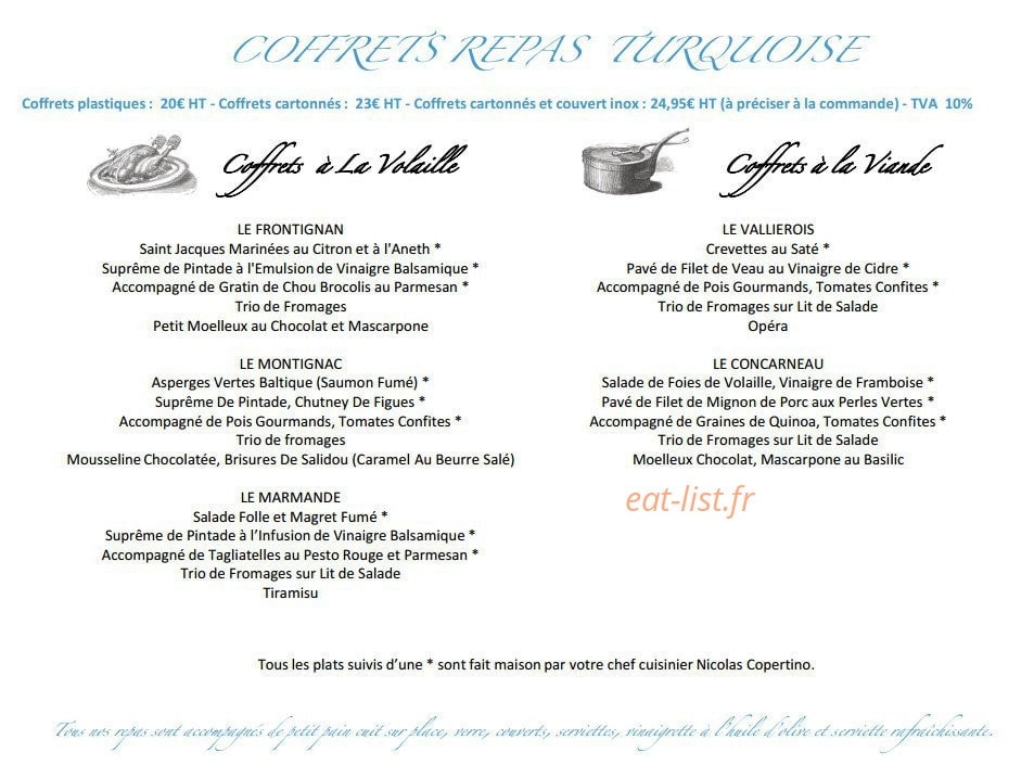 Bleu à Table — carte page 4