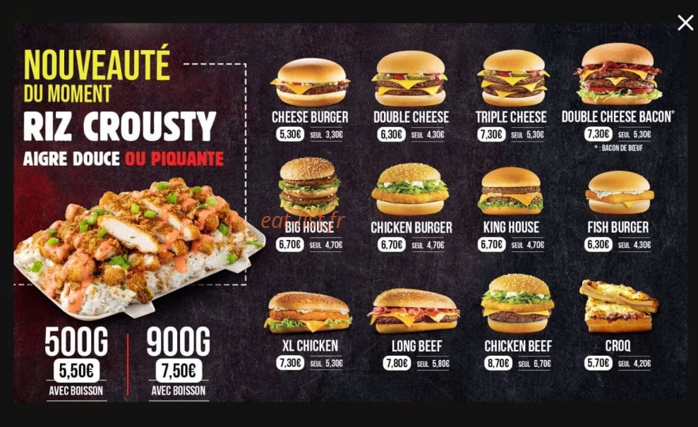 Burger House — carte page 3