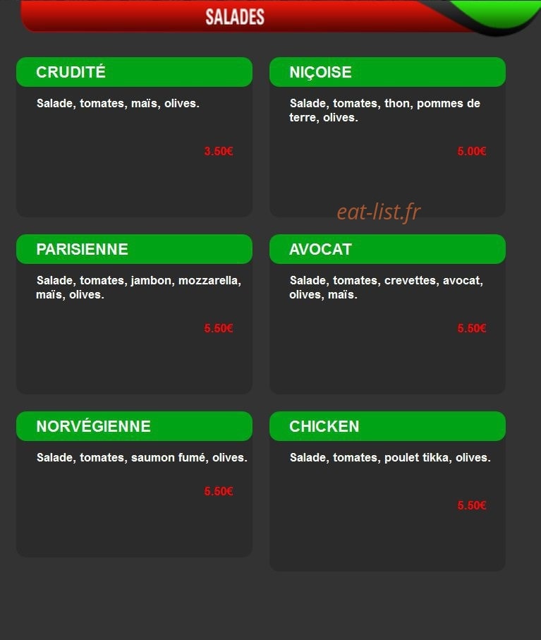 Caza Pizza — carte page 13