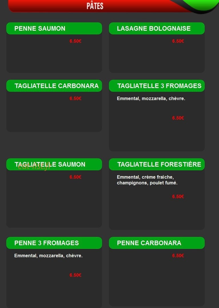 Caza Pizza — carte page 6