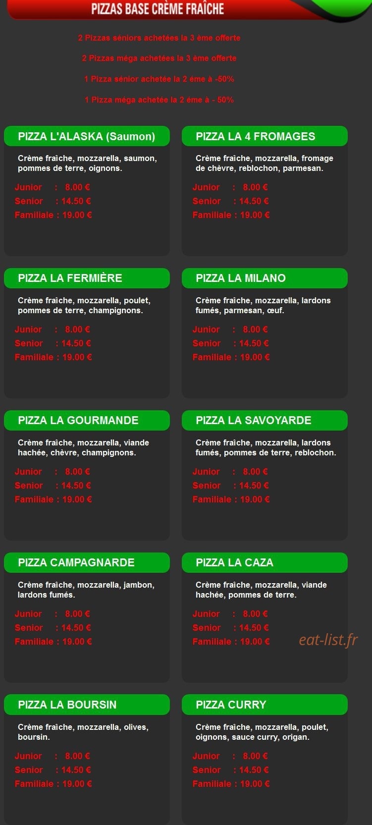 Caza Pizza — carte page 5