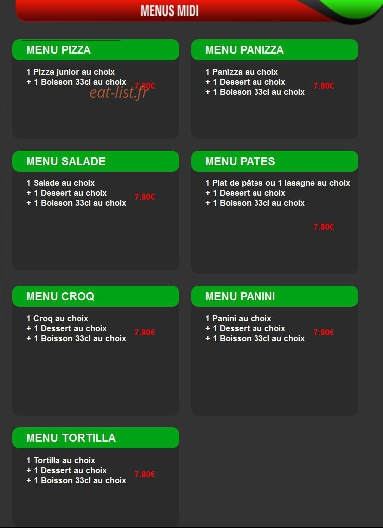 Caza Pizza — carte page 2
