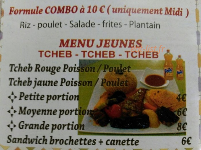 Chez Awa — carte page 1