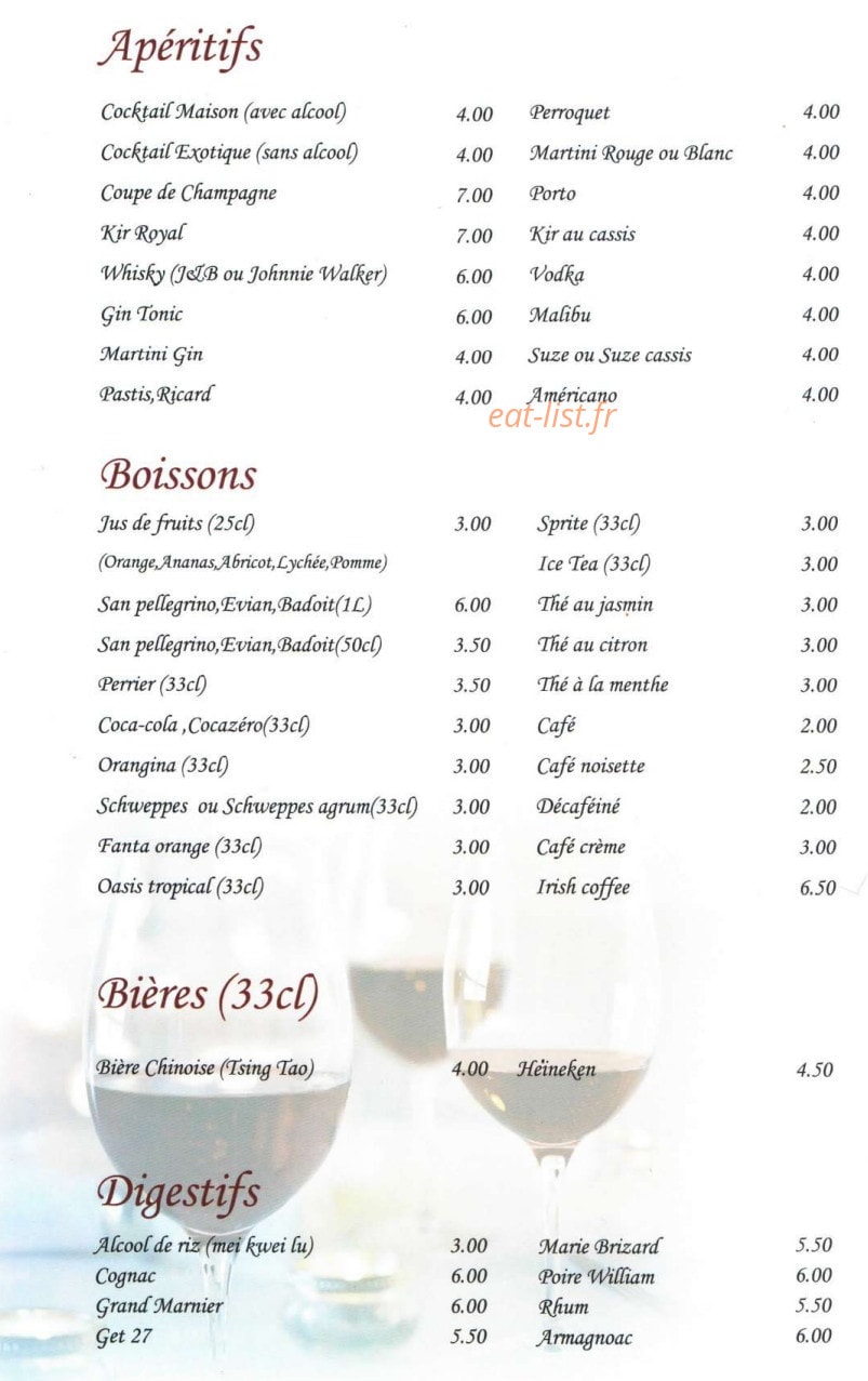 Chez Hua — carte page 14