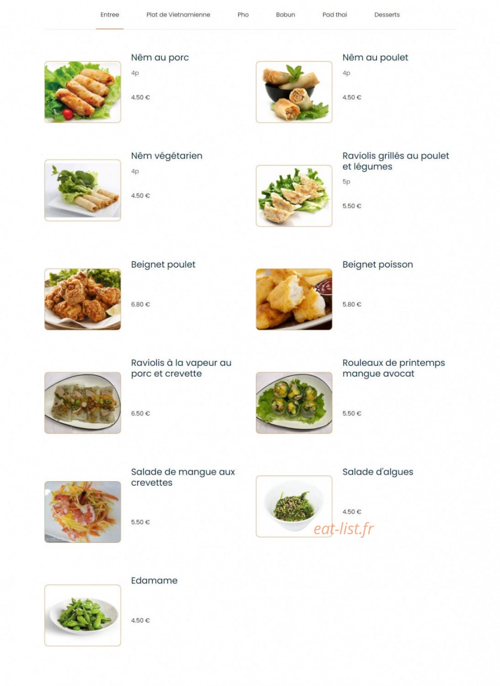 Chez Kimi — carte page 1