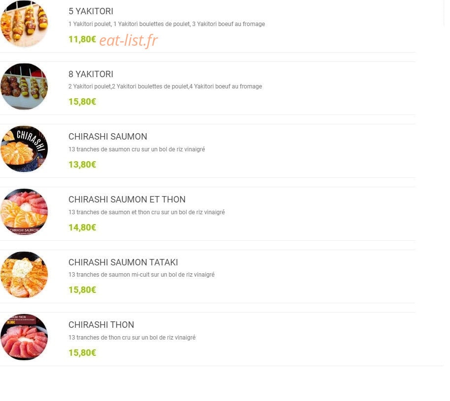 Dance Sushi — carte page 4