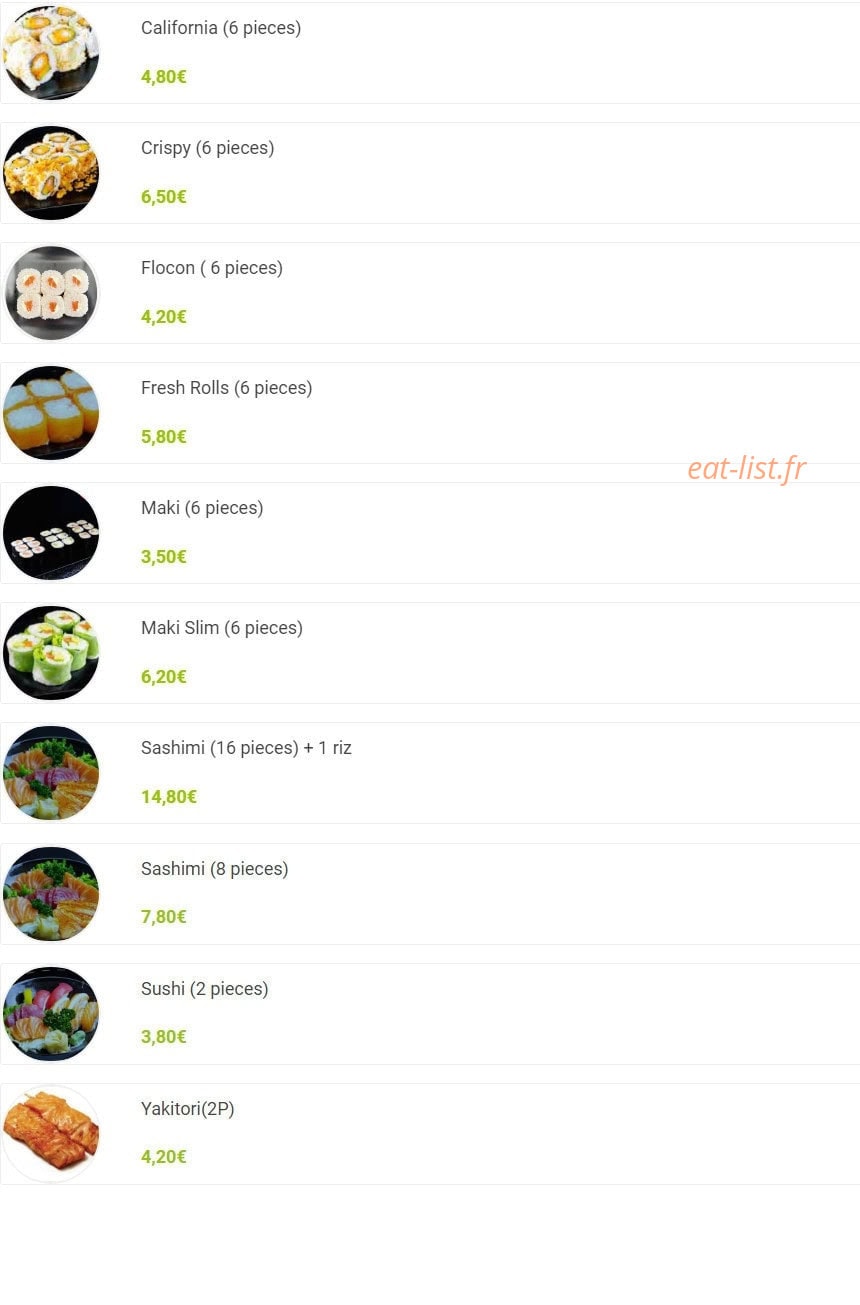 Dance Sushi — carte page 9