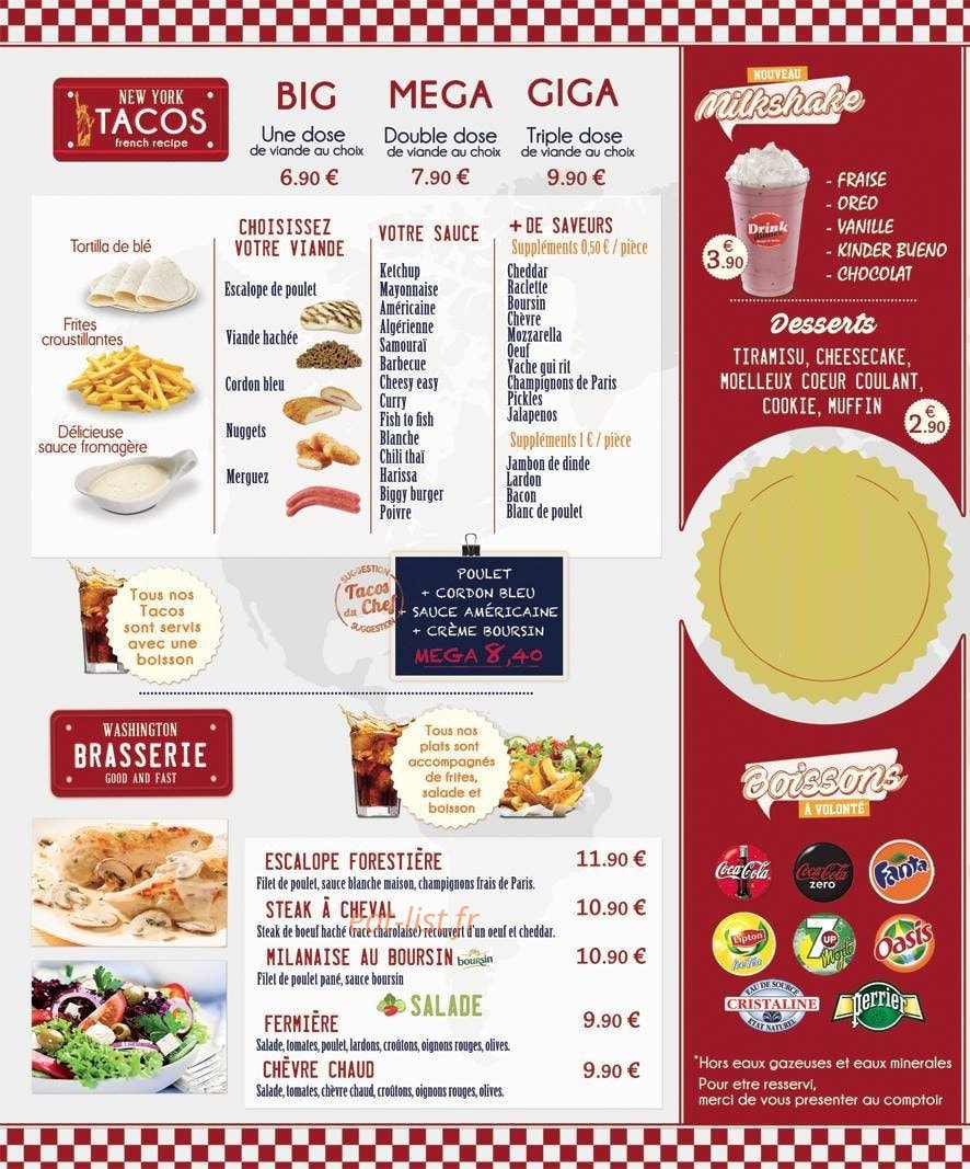 Drink dinner — carte page 1