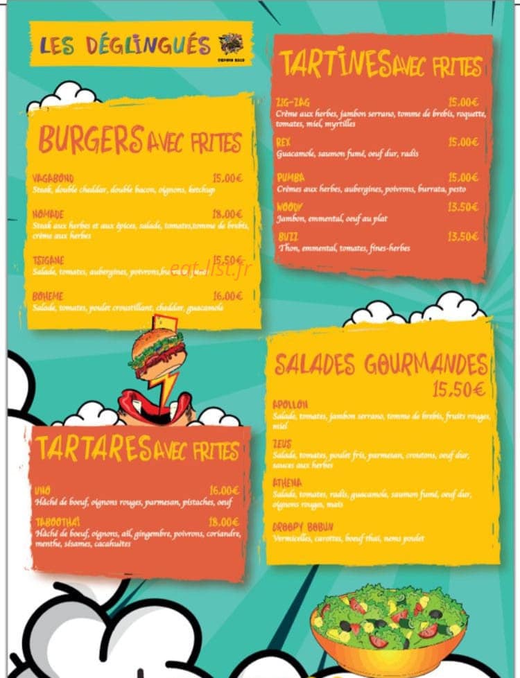 Les Déglingués — carte page 1