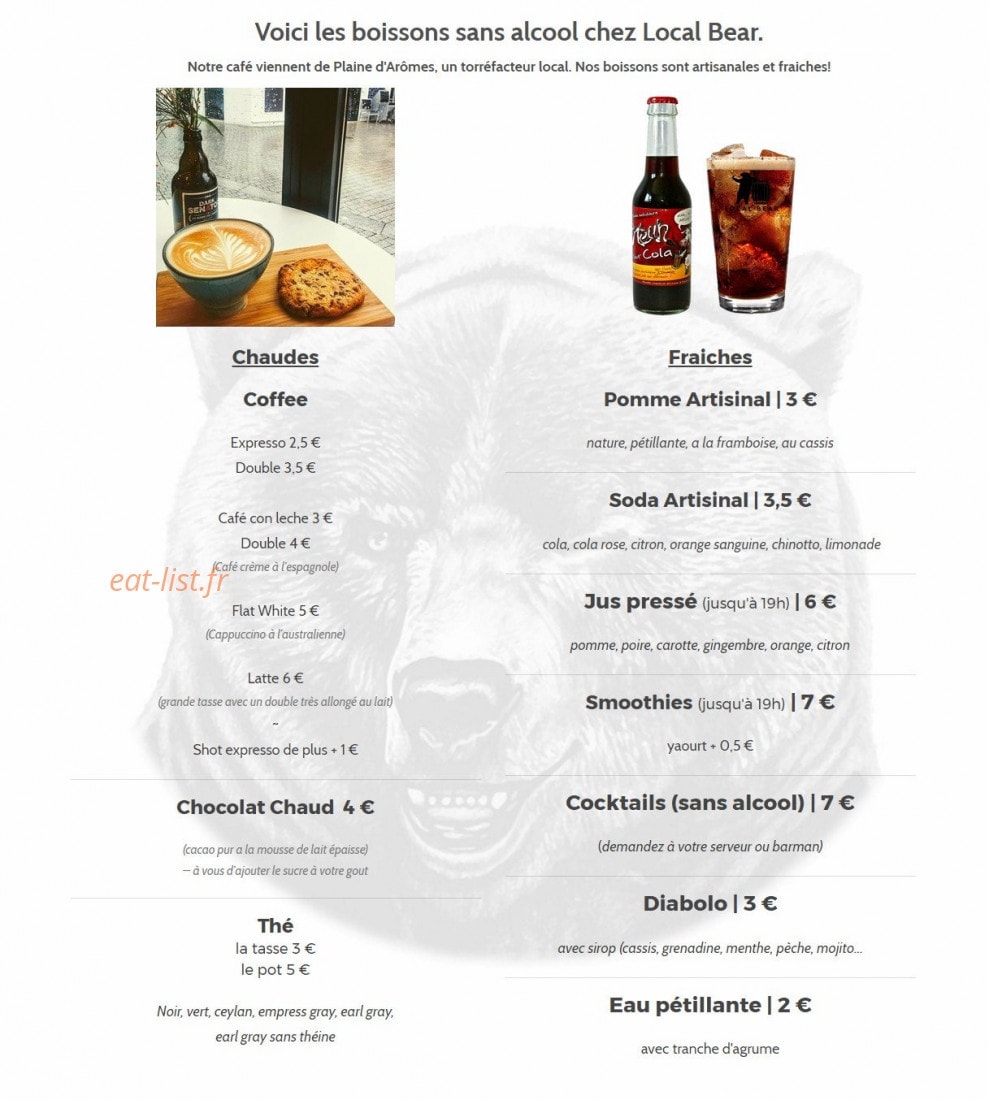 Local Bear — carte page 8