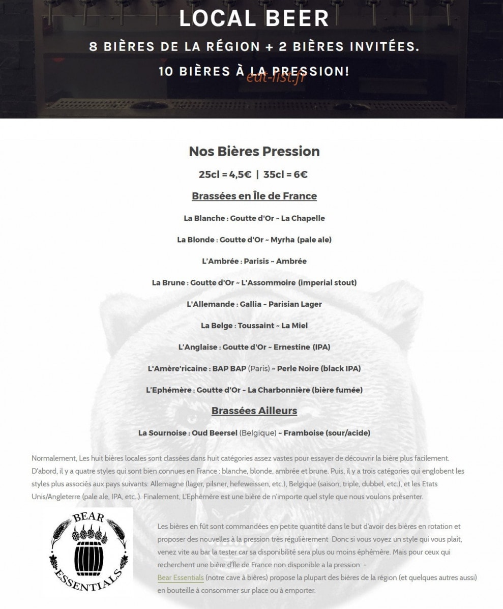 Local Bear — carte page 5