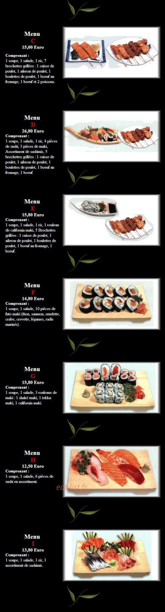 Oishi sushi — carte page 2