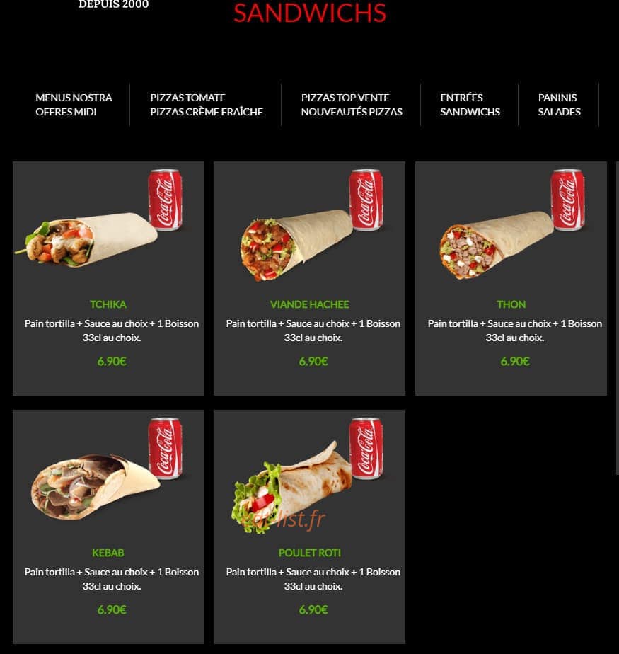 Pizza Nostra — carte page 8