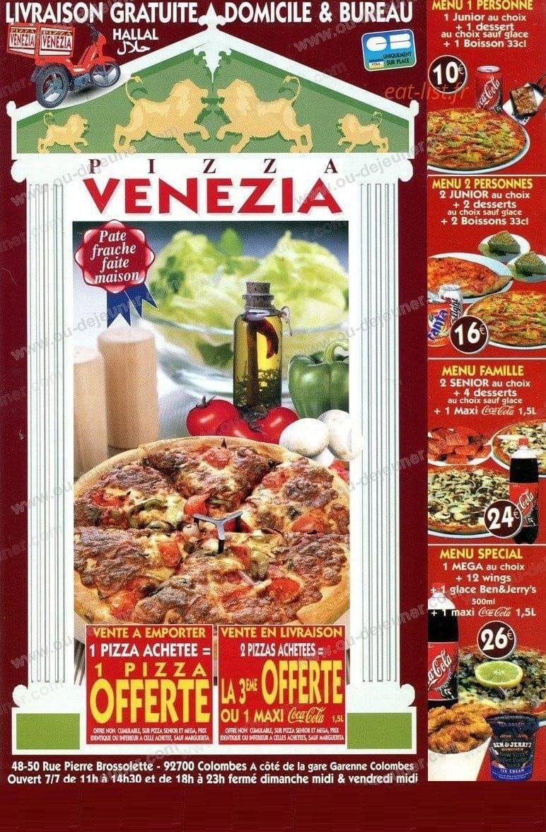 Pizza Venezia — carte page 1