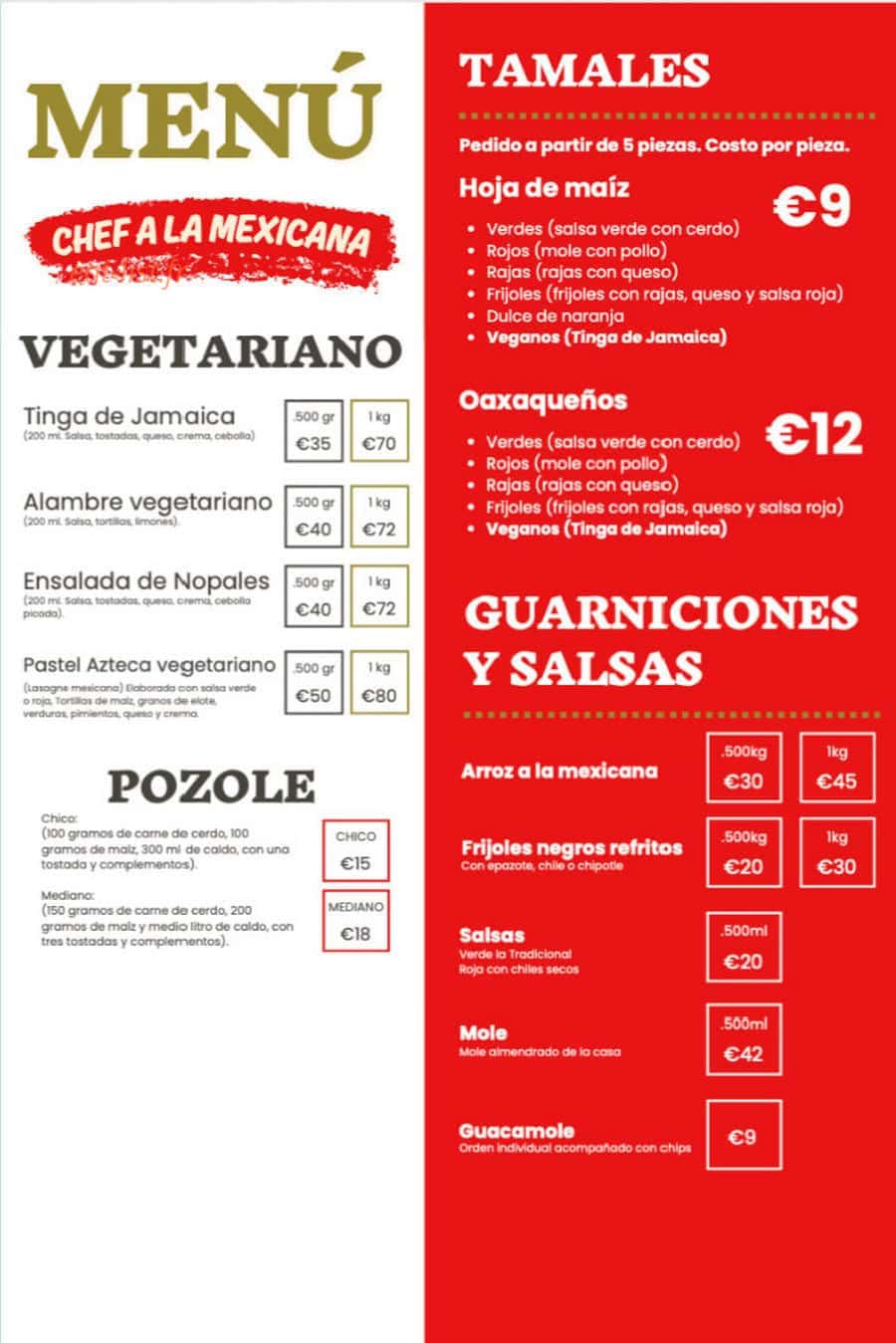 Traiteur mexicain — carte page 2