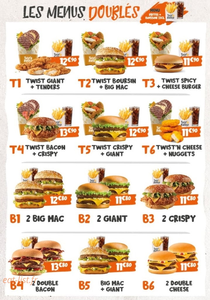 Twist'n Burger — carte page 3
