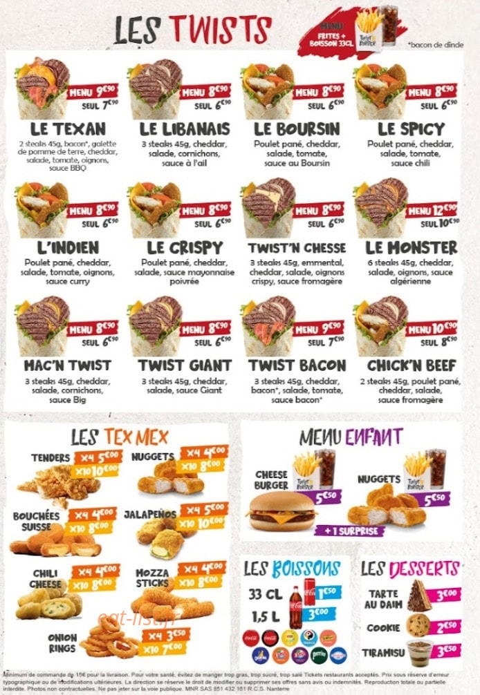 Twist'n Burger — carte page 4