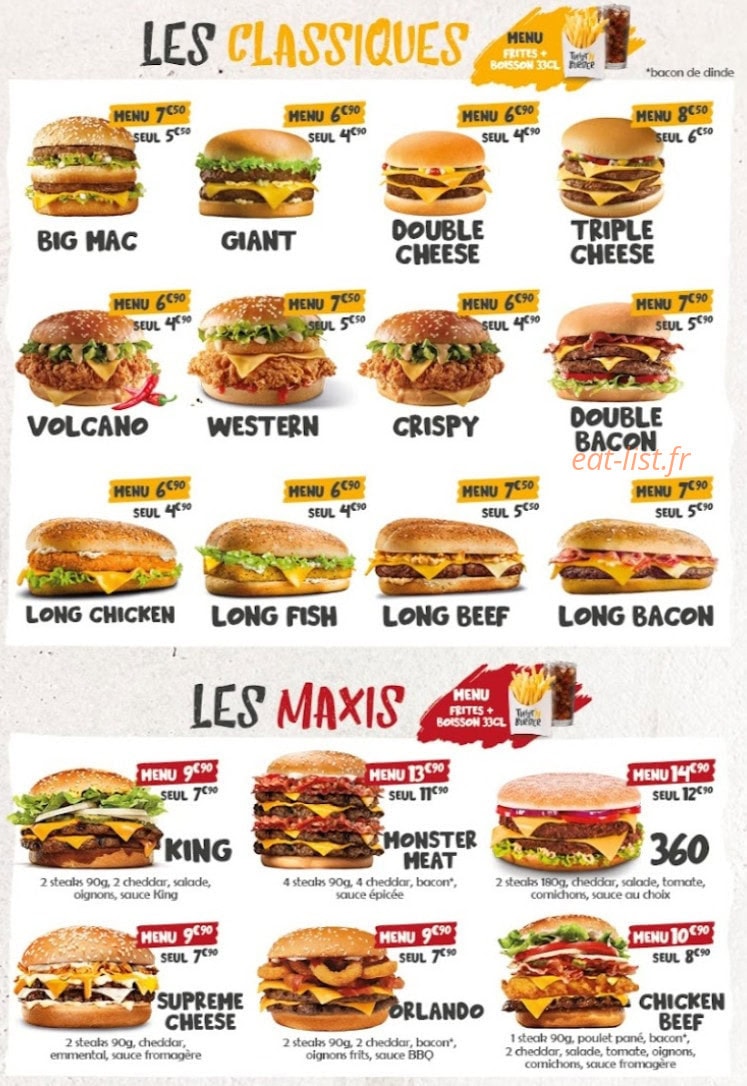 Twist'n Burger — carte page 2