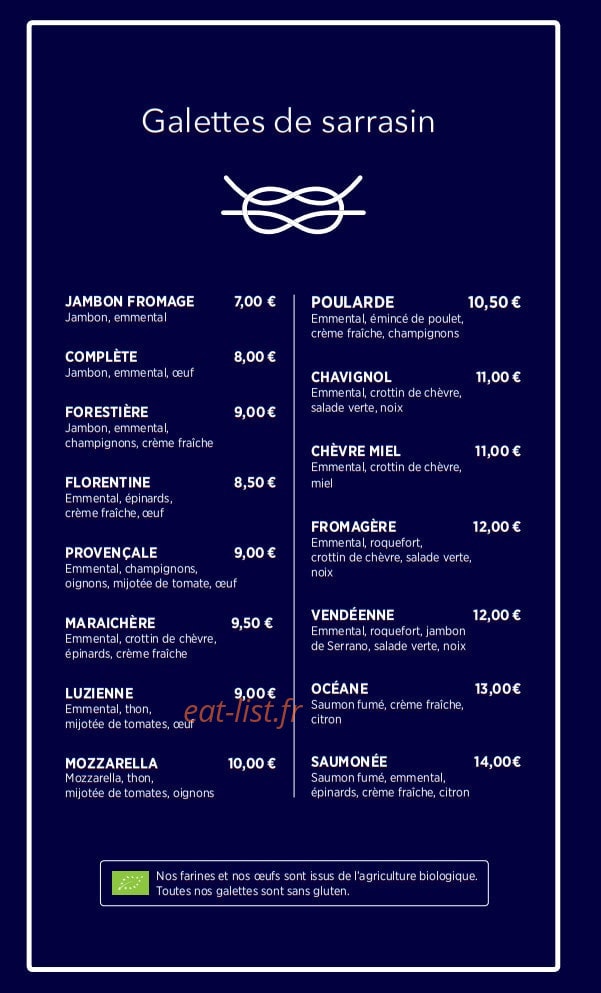A la crêpe Marine — carte page 2