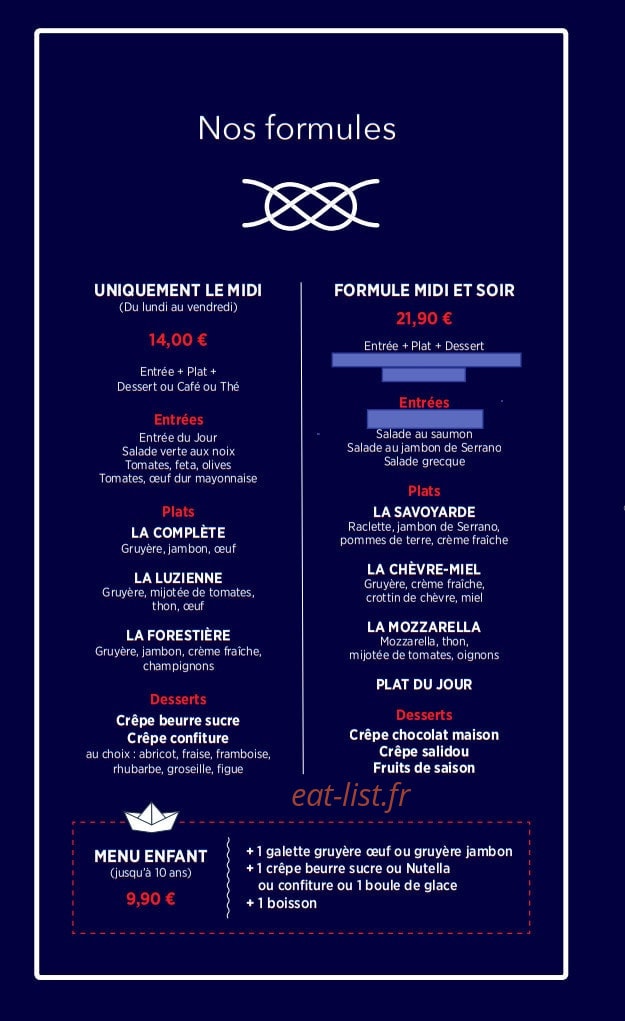 A la crêpe Marine — carte page 5