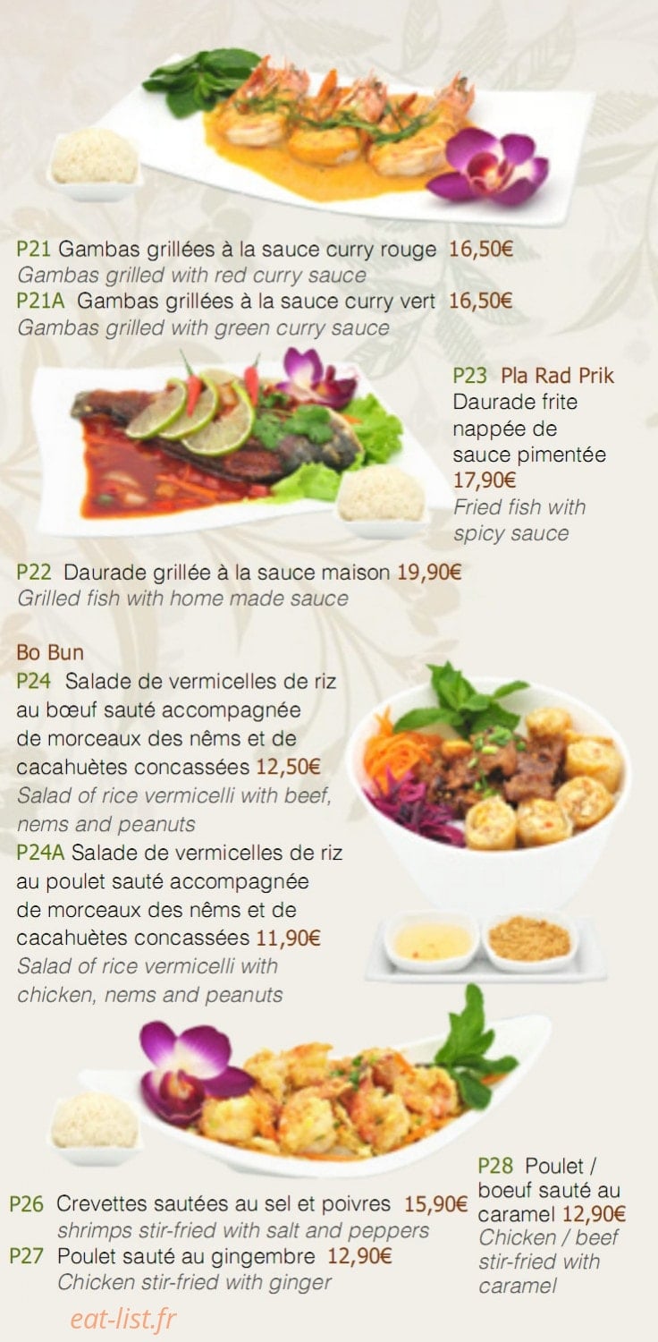 Arroy Thai — carte page 3