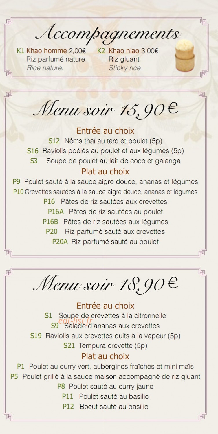 Arroy Thai — carte page 4