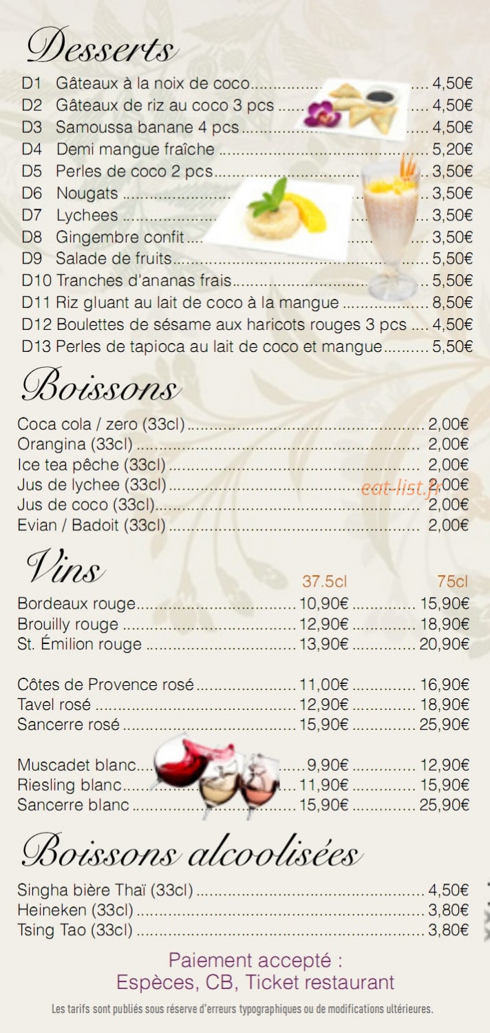 Arroy Thai — carte page 5