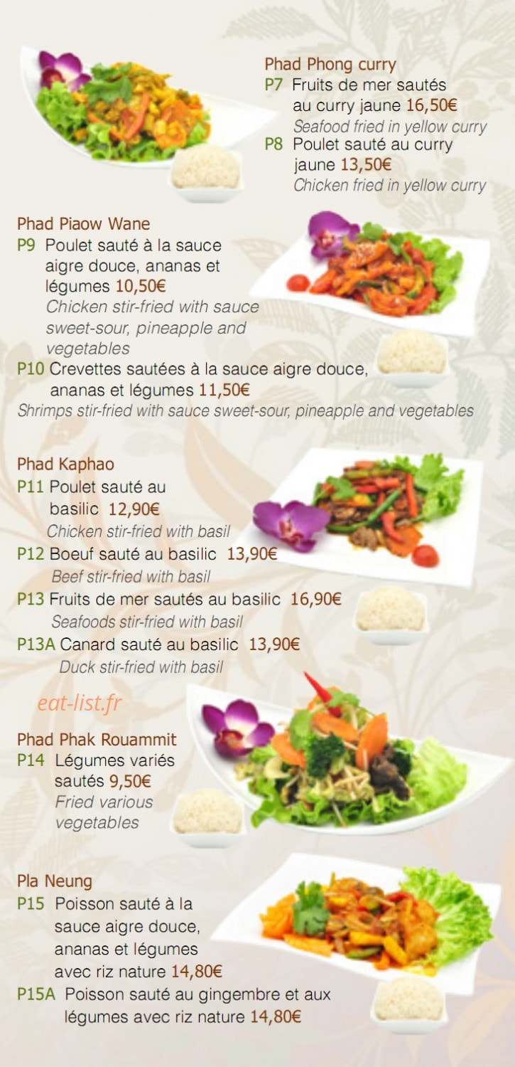 Arroy Thai — carte page 10