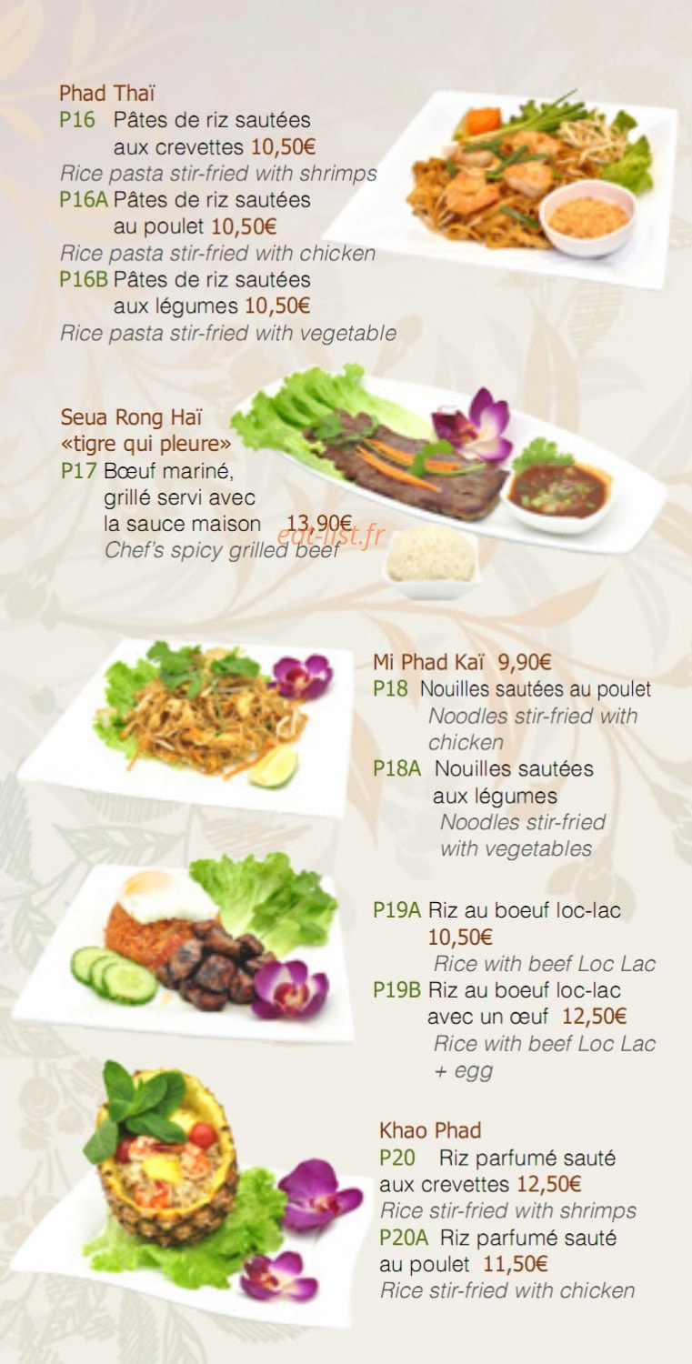 Arroy Thai — carte page 2