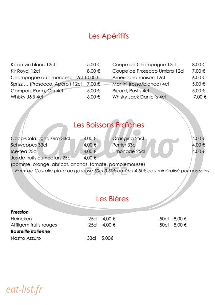 Avellino caffé — carte page 7