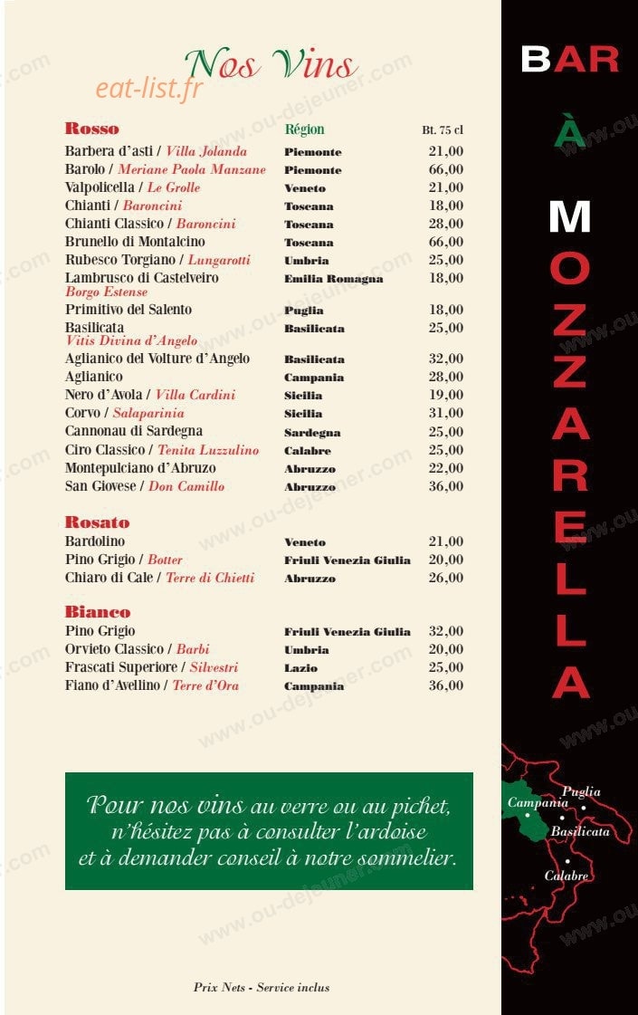 Avellino caffé — carte page 5