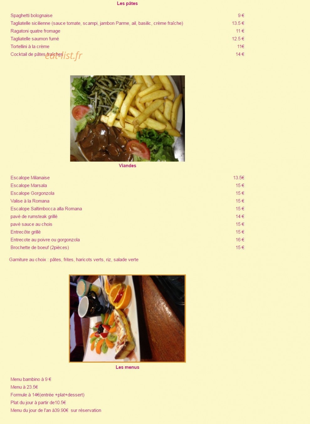 Bistrot Venizia — carte page 2