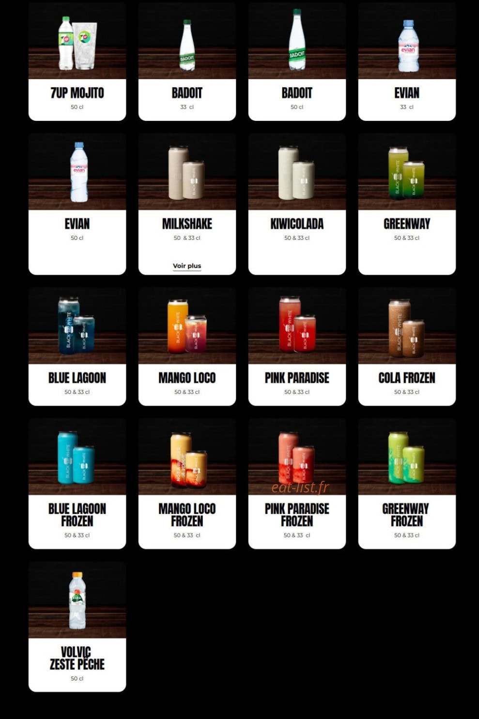 Black & White Burger — carte page 5