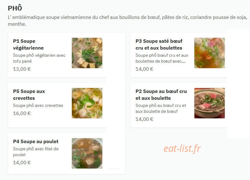Bo Bun House — carte page 1