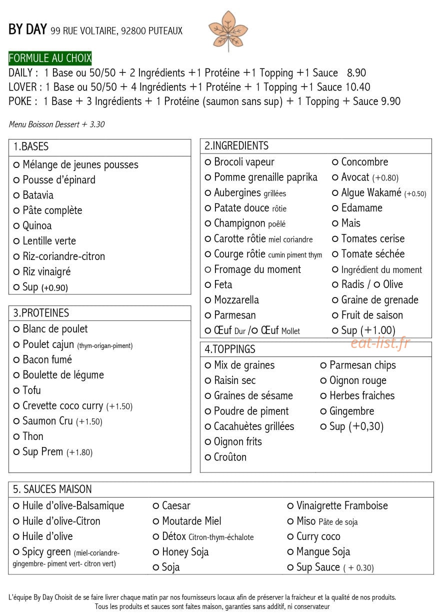 By Day — carte page 1