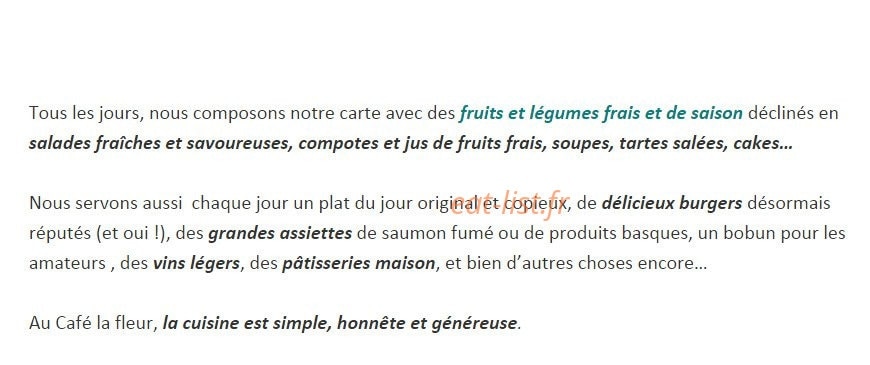 Café La Fleur — carte page 1